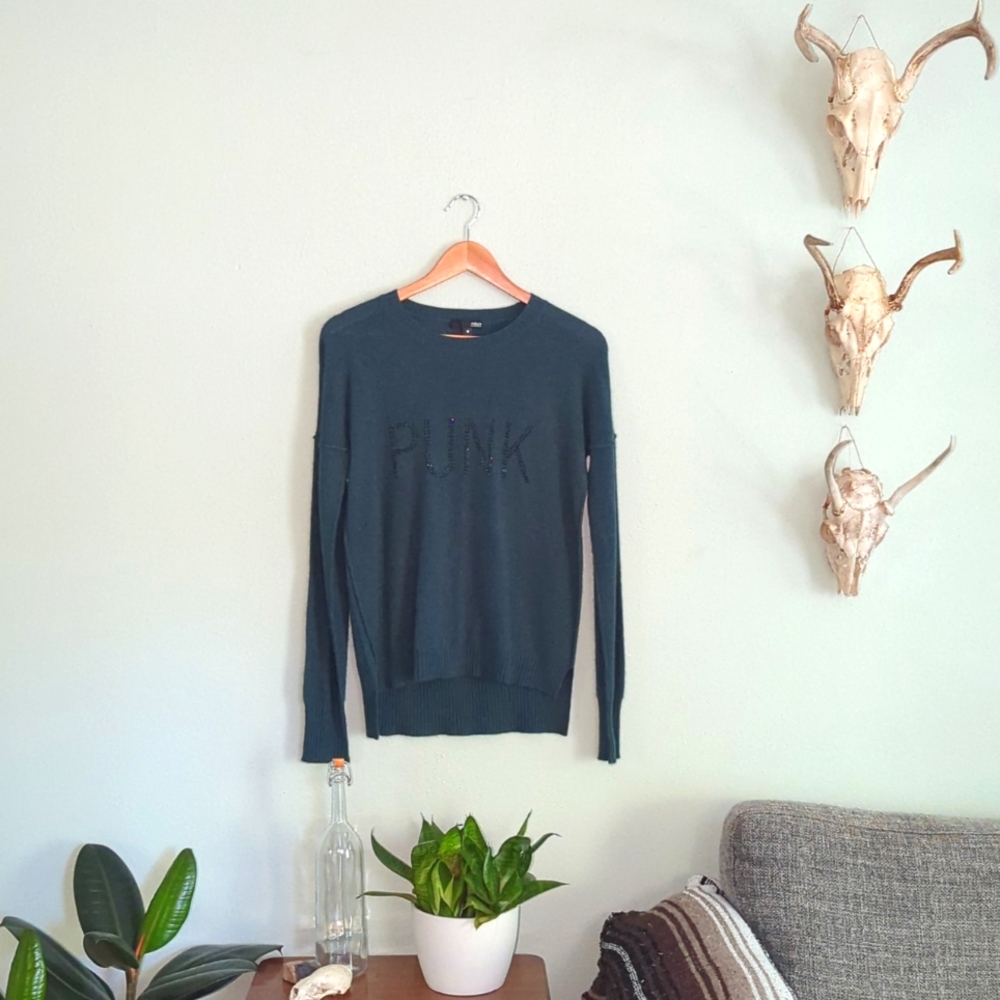 Aqua Cashmere "Punk" Sweater